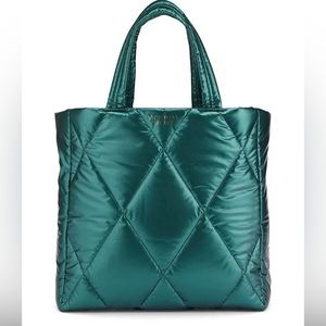 NWT Victoria’s Secret green puffer bag.